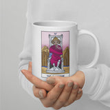 Ram Headed Emperor Tarot Card White glossy mug