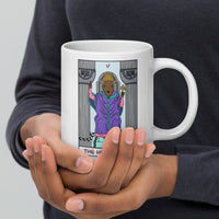 The Hierophant Bison Tarot Card White glossy mug