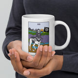 Death Skeleton Centaur Tarot Card White glossy mug