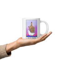 Ace of Fingers Snarkana Tarot Card White glossy mug