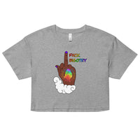 FXCK Bigotry Dark Skin Middle Finger LGBTQ+ Pride crop top