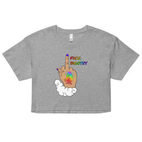 FXCK Bigotry Light Skin Middle Finger LGBTQ+ Pride crop top