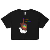 FXCK Bigotry Dark Skin Middle Finger LGBTQ+ Pride crop top