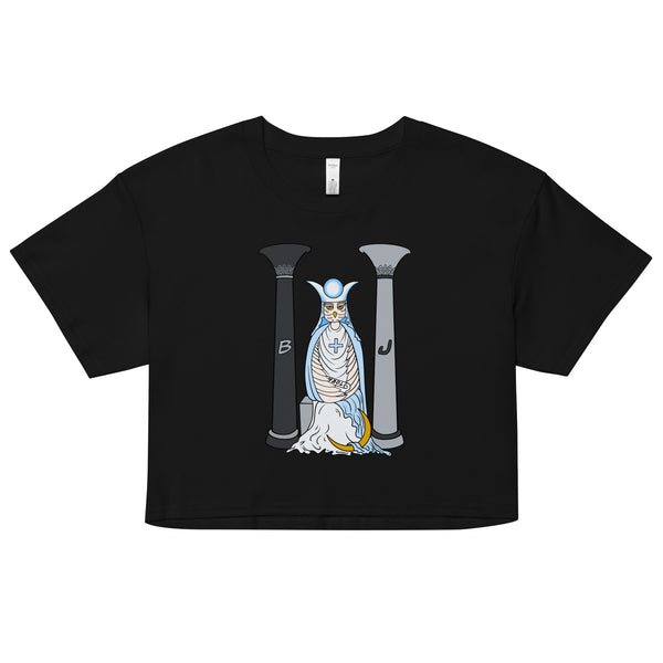 The Snowy Owl High Priestess Tarot Card crop top