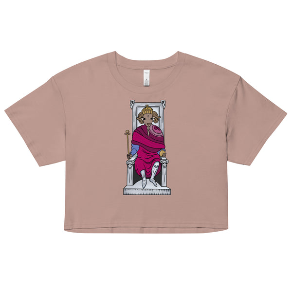 Ram Headed Emperor Tarot Card crop top