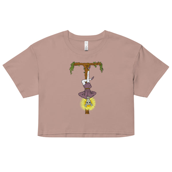 The Hanged Man Possum Tarot Card  crop top