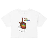 FXCK Bigotry Dark Skin Middle Finger LGBTQ+ Pride crop top