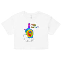 FXCK Bigotry Rainbow Middle Finger LGBTQ+ Pride  crop top