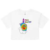 FXCK Bigotry Rainbow Middle Finger LGBTQ+ Pride  crop top