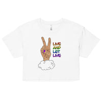 Live and Let Live Light Skin Peace Sign LGBTQ+ Pride crop top