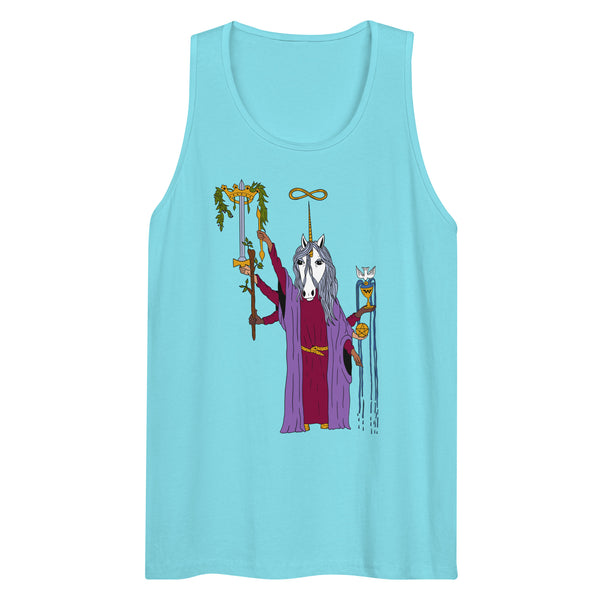 The Unicorn Magician Tarot Card premium tank top