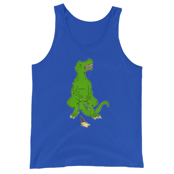 Sad Tony the T-Rex Dinosaur Ice Cream Cone Unisex Tank Top