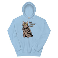 “No Thank You” Meatball the Chunky Grumpy Tabby Cat Unisex Hoodie