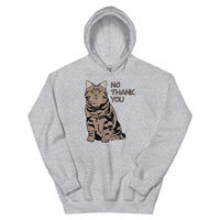 “No Thank You” Meatball the Chunky Grumpy Tabby Cat Unisex Hoodie