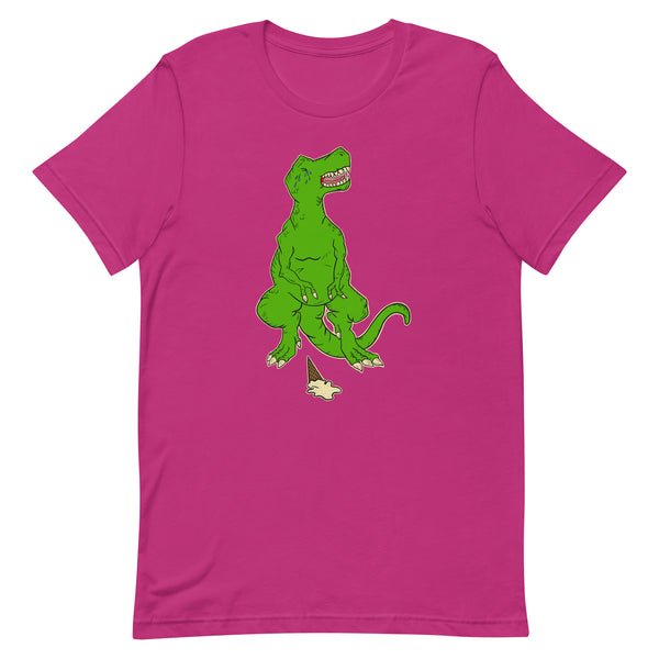 Sad Tony the T-Rex Dinosaur Ice Cream Cone Unisex t-shirt