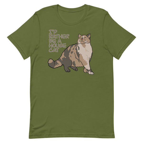 “I’d Rather be a House Cat” Marsbar the Chonky Calico Cat Unisex t-shirt