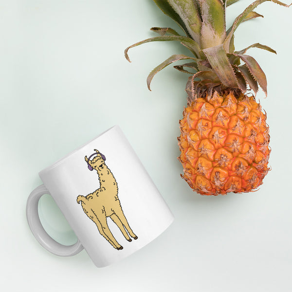 Groovy Llama White glossy mug