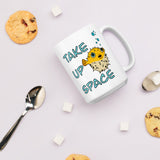 Take up space puffer fish White glossy mug