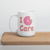 I Donut Care Punny White glossy mug