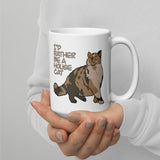 “I’d Rather be a House Cat” Marsbar the Chonky Calico Cat White glossy mug